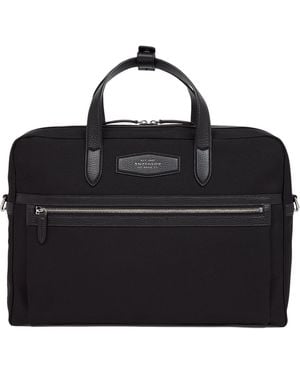 Smythson Slim Canvas Norton Briefcase - Black