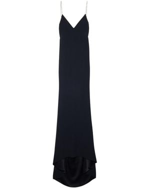 Tom Ford Satin Embellished Maxi Dress - Blue