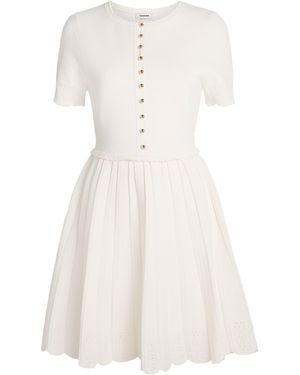 Sandro Knitted Pointelle Mini Dress - White