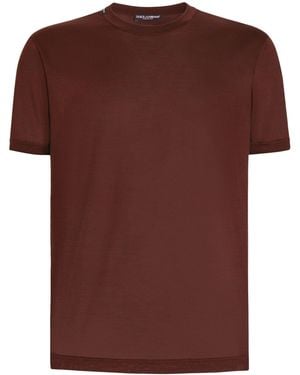 Dolce & Gabbana Silk T-Shirt - Brown