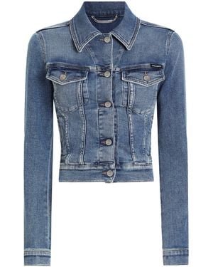Dolce & Gabbana Cropped Denim Jacket - Blue