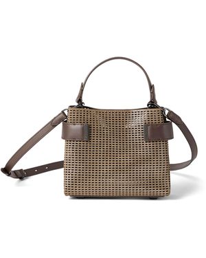Brunello Cucinelli Small Leather Essence Top-Handle Bag - Brown