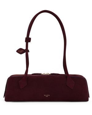 Alaïa Medium Suede Le Teckel Shoulder Bag - Purple