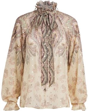 Etro Silk-Blend Printed Blouse - Natural