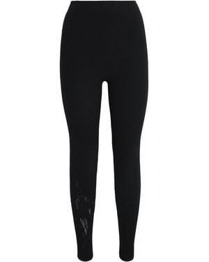 Wolford Net-Panel Rose Leggings - Black