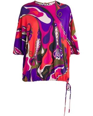 PUCCI Satin Orchidee Blouse - Pink