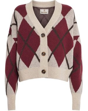 Barbour Wool-Blend Argyle Harleigh Cardigan - Red