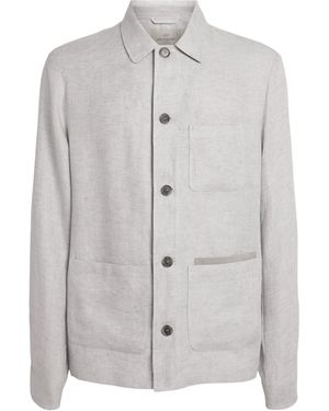 Paul & Shark Linen Chore Overshirt - Grey