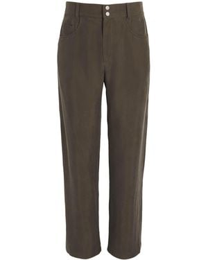 Cole Buxton Twill Straight Trousers - Grey