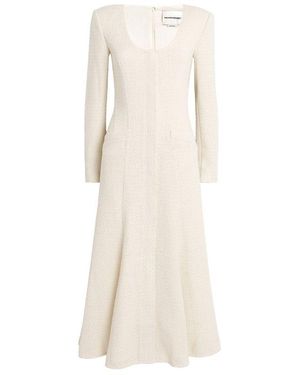 Roland Mouret Bouclé Long-Sleeve Midi Dress - Natural