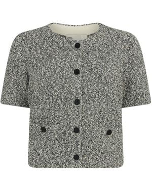 Tory Burch Tweed Cropped Jacket - Grey