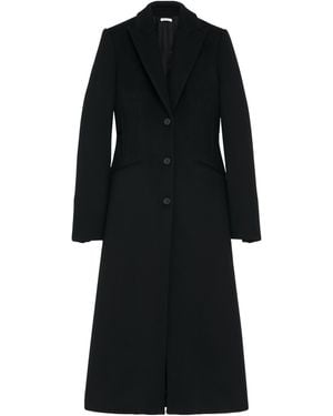 McQueen Wool Single-Breasted Coat - Black