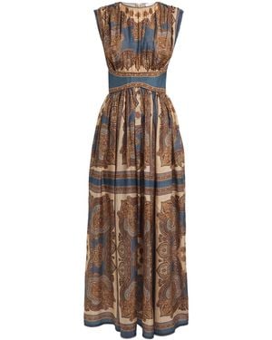 Zimmermann Silk Mahon Printed Maxi Dress - Brown