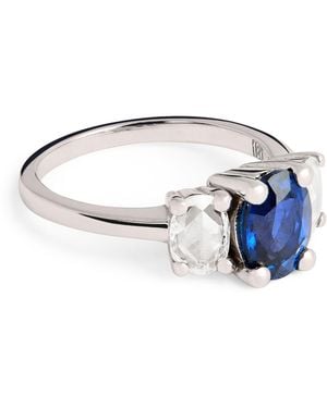 Suzanne Kalan Diamond And Sapphire One Of A Kind Ring - White