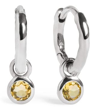 Monica Vinader Sterling And Citrine November Birthstone Huggie Earrings - Metallic