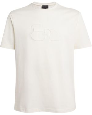 Emporio Armani Cotton Flocked Logo T-Shirt - White