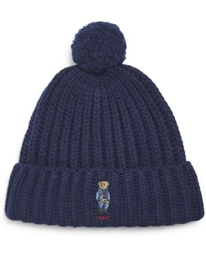 Polo Ralph Lauren Polo Bear Pom-Pom Beanie - Blue