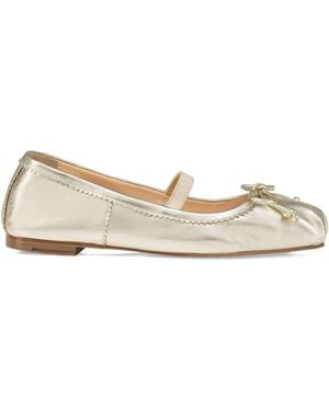 Christian Louboutin Leather Metallic Baballet Flats - Natural