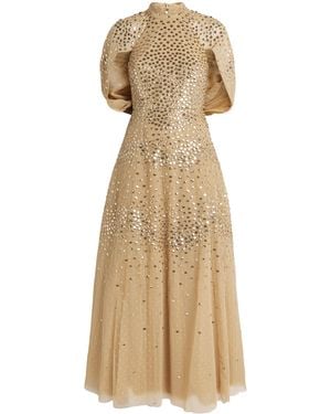Needle & Thread Sequin Scallop Gown - Natural