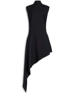 Alaïa Wool Asymmetric Mini Dress - Black