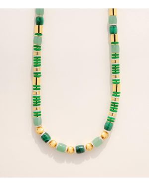 Eddie Borgo Plated Jade, Malachite And Pavé Crystal Patch Necklace - Green