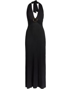 Away That Day Mozambique Knitted Maxi Dress - Black