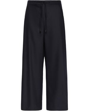 Max Mara Wool-Blend Drawstring Pants - Blue
