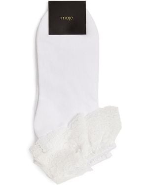 Maje Lace-Trimmed Socks - White