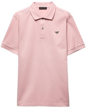Prada Cotton Piqué Polo Shirt - Pink