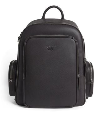Emporio Armani Faux Leather Backpack - Black