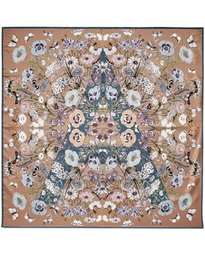 Aspinal of London Silk Printed Square Scarf - Metallic