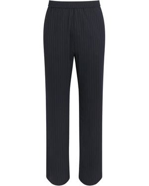 Barena Stretch-Virgin Wool Pinstripe Drawstring Trousers - Blue