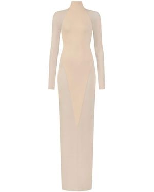 Alaïa Jersey High-Neck Maxi Dress - White