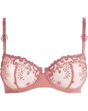 Simone Perele Embroidered Délice Half-Cup Bra - Pink