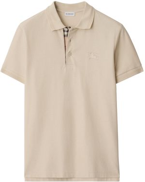Burberry Piqué Cotton Polo Shirt - Natural
