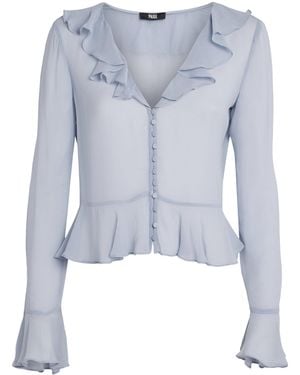 PAIGE Peplum Getty Blouse - Blue