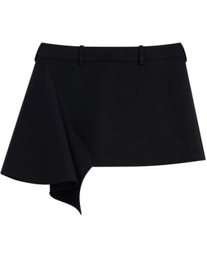 Givenchy Wool Slashed Mini Skirt - Black
