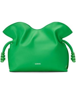 Loewe Mini Leather Flamenco Purse - Green