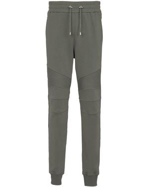 Balmain Flocked Logo Joggers - Grey