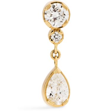 Sophie Bille Brahe And Diamond Single Drop Earring - Metallic