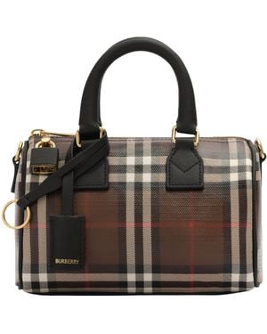 Burberry Mini Check Bowling Bag - Black