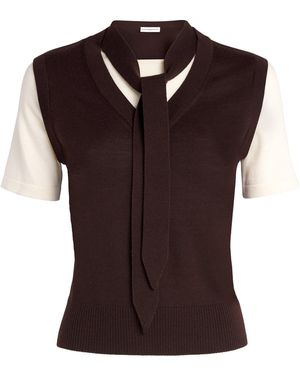 Claudie Pierlot Wool-Blend Layered Jumper - Brown