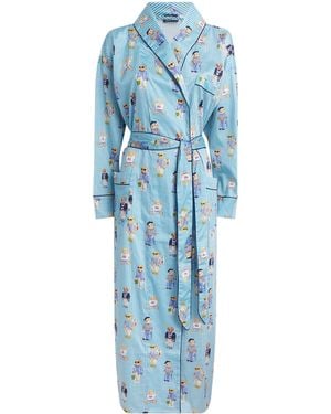 Polo Ralph Lauren Cotton Heritage Polo Bear Robe - Blue