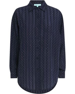 Melissa Odabash Cotton Diamanté Ziggy Shirt - Blue