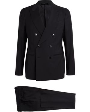Giorgio Armani Wool Double-Breasted 2-Piece Suit - Black