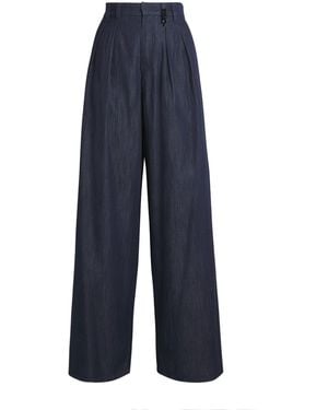 Max Mara Denim Embellished Pants - Blue