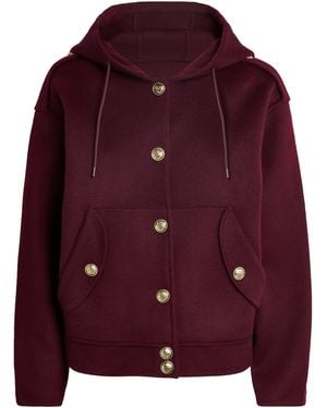 Sandro Wool Hooded Coat - Purple