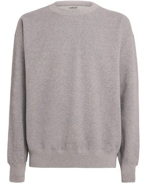 AURALEE Cotton Smooth Soft Sweatshirt - Grey