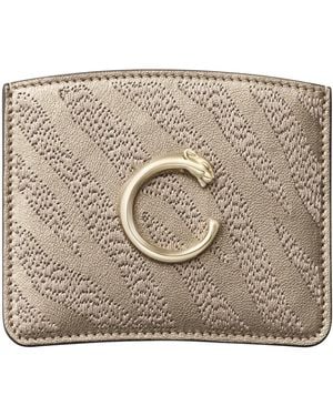 Cartier Lambskin Panthère De Card Holder - Metallic