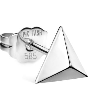 Maria Tash Faceted Triangle Stud Earring - White